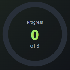 Progress ring showing zero of three completed Focus sessions.
